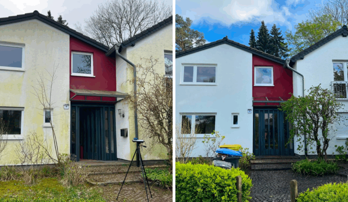 Fassadenreinigung Vorher Nachher